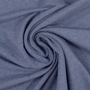 13.90 EUR/meter Maike-melange, blue 1253, unbrushed sweat (French Terry), 245g/square meter