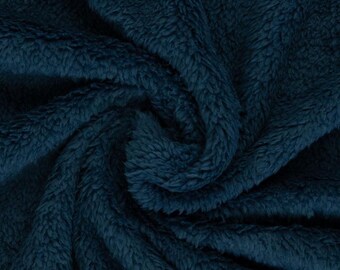 14,90 EUR/metro Peluche double-face con retro in pile, blu, 256, Tamme, 350 g/m2