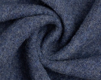 31,90 EUR/meter Merino, boiled wool, jeans blue mottled, 1744