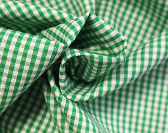 11,50 EUR/m Poplin Cuadro, Vichykaro, Baumwollwebware, grün, 6002, 255042