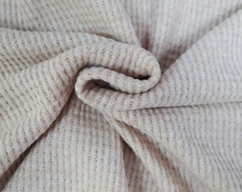 23.60 EUR/meter Soft Waffle, viscose knit with waffle pattern, beige, Hilco, C1540/4