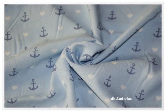 EUR/meter Nautic Love, cupro viscose, Hilco, M28251, REMAINING PIECE  m