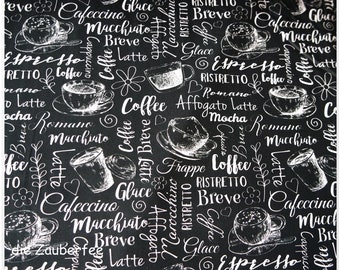 9,50 EUR/m bedruckte Baumwolle "Café", 610299