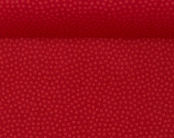 10.90 EUR/meter printed BW woven fabric with small dots, red, Dotty, 100638