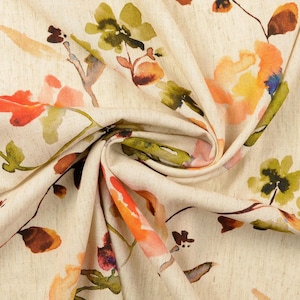 14,90 EUR/m Viskose-Leinen mit Blumenmuster, natur, 2116710801, 185g/m2