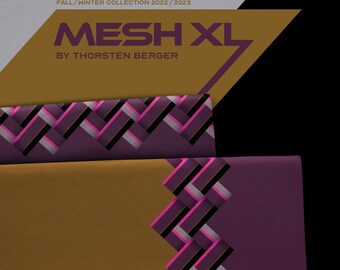 21,90 EUR/meter Mesh XL by Thorsten Berger, Sweat unbrushed, ochre/purple, 100762