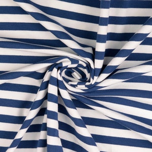 18.90 EUR/meter French Terry with stripes, dark blue, 1335705026