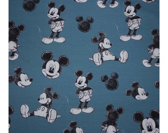 21,50 EUR/m "Mickey", Jersey, rauchblau, Lizensstoff, 205482.0001