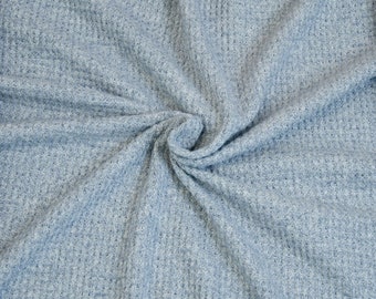 23.60 EUR/meter Soft Waffle, viscose knit with waffle pattern, blue, Hilco, C1540/80