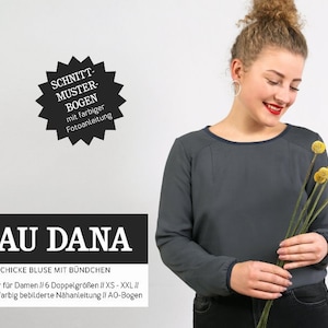 Frau Dana, blouse with neckline, size XS-XXL, paper pattern, Studio Schnittreif