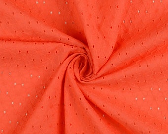 18,10 EUR/meter Cotton embroidery, coral, "Little Darling" 9911055014, 125g/square meter