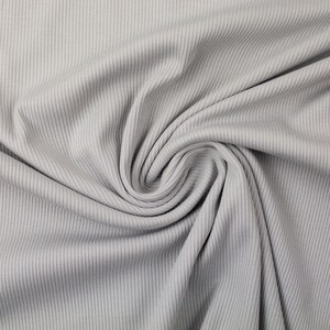 12.50 EUR/meter rib jersey Marissa, light gray, 182, 230g/m2