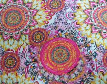 12,90 EUR/m Viskose Webware, Mandala groß, pink, 2101500009