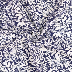 14.50 EUR/meter printed Bengaline, blue, viscose, 2086170003, 233g/m2