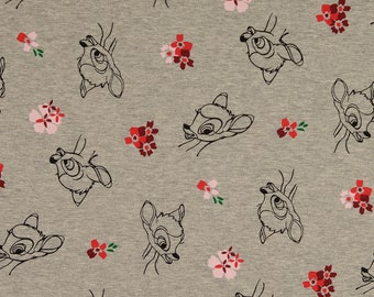 23.90 EUR/meter Bambi, sweat gray melange, licensed fabric, 207910.0001