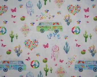 11,90 EUR/m Poplin Painty, Bio-Baumwollwebware bedruckt, Hippie, 7001, 254540