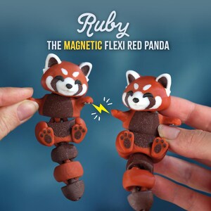 Ruby der Flexi Roter Panda - Gelenkiger Fidget-Schlüsselanhänger oder -Spielzeug