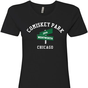 Comiskey Park Chicago 35th and Wentworth Street Sign Womens Crew T-Shirt