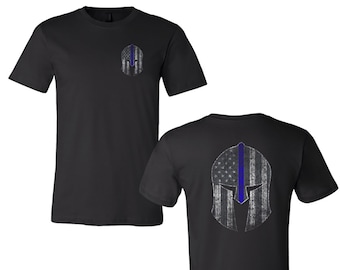 Blue Line Flag Spartan T-Shirt