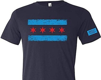 Chicago Flag Slub Wrigley Field T-Shirt
