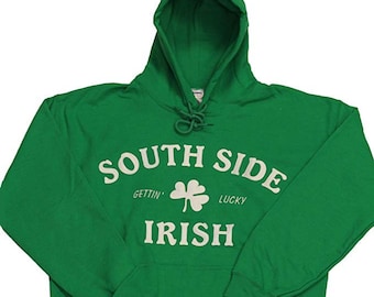 Irish Back in Green Shirtracer schwarz/grün St Hoodie zweifarbig und Kapuzenpullover für Herren und Damen Patricks Day