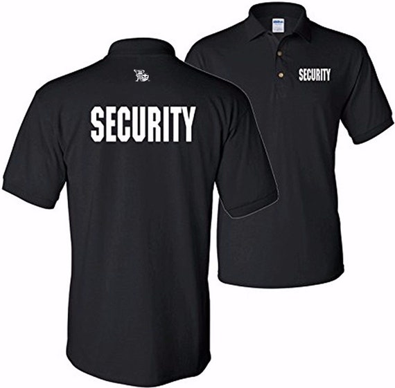 Security Silkscreen Front & Back Black Sport Polo | Etsy