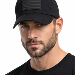 USA American Flag Patch Low Crown Dad Cap Black