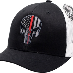 Red Line Punisher Snapback Tucker Mesh Black/White