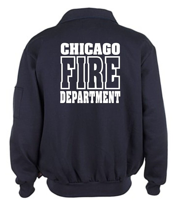 Chicago Fire Department 1//4 Zip Job Sweatshirt W// Letternest Logo As Seen On TV