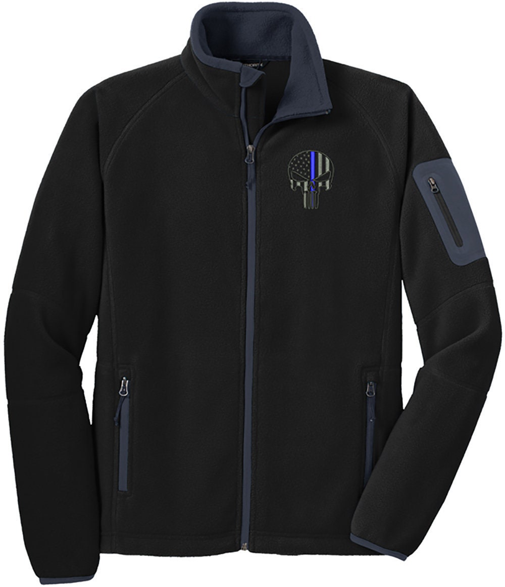 Punisher Blue Line Enhanced Value Fleece Full-zip Jacket F229 