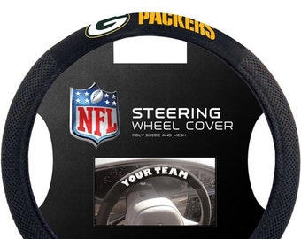 Green Bay Packers Steering Wheel Cover Poly-Suede and Mesh