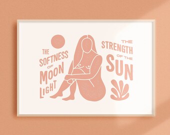 Feminist Art Print: Sun and Moon Self Love Wall Decor