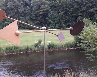 DARLUX Moulin à Vent De Jardin Hexagonal Fait Main En Bois