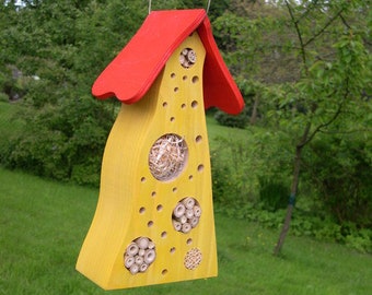 Insect hotel colorful yellow/red