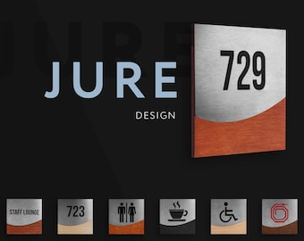 Bsign - Apartment Door Numbers - Jure Design Plates - Steel Door Signs for Office