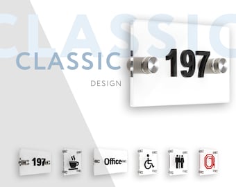 Bsign - Door Numbers Classic - Acrylic Hotel Door Signs - Apartment Room Numbers