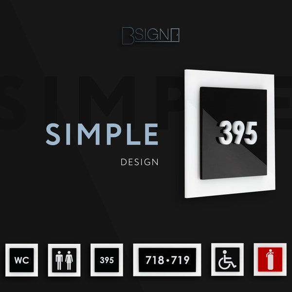 Bsign - Simple Door Signs - Hotel Door Numbers - Office Door Plates