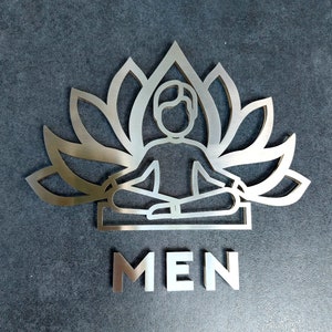 Bsign - Steel Restroom Sign - Toilet Door Plaque - WC Bathroom Sign