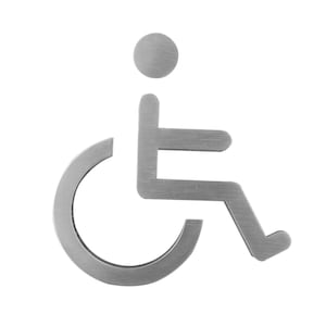 Bsign - Handicap Door Sign - Wheelchair Accessible Symbol - Disabled Bathroom Signage - Bathroom Decor Signs