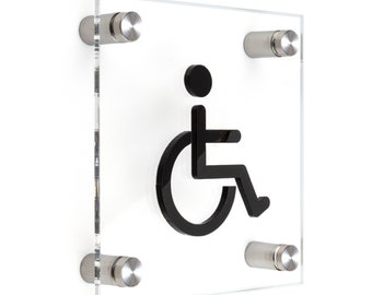 Bsign - Wheelchair Sign - Handicap Accessible Sign - Disabled Bathroom Symbol - Business Signage
