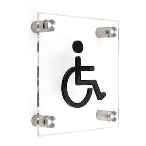 Bsign - Wheelchair Sign - Handicap Accessible Sign - Disabled Bathroom Symbol - Business Signage