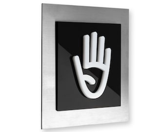 Bsign - Steel Staff Only Sign - Modern Design - Door Plaque Staff Only for Office - Wall Plate