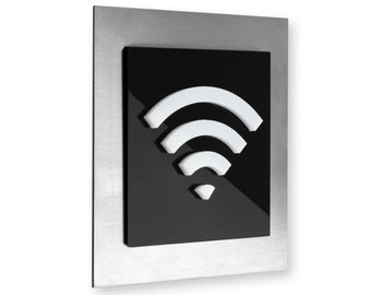Bsign - Guest Wifi Sign - Modern Design - Free Wi-Fi Metal Plate