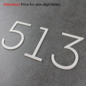 May include: White plastic numbers 5, 1, and 3. Attention! Price for one digit/letter.