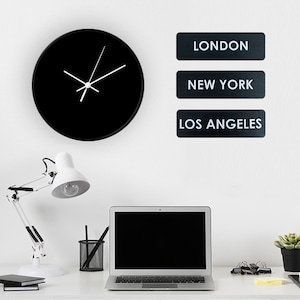 Bsign - World Clock Sign - Time Zone Clock Signs - Wood Sign for Wall - Clocks Traveler - Custom Clock Signs