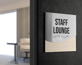 Bsign - Letrero de puerta de acero para oficina - Placa de puerta de hotel - Placa de puerta personalizada