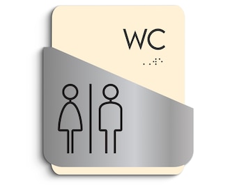 WC Restroom Sign: Modern Office & Hotel Door Plate