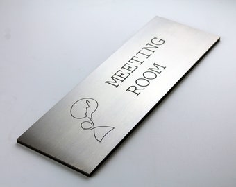 Bsign - Letrero para Puerta de Oficina: Letreros Modernos, Personalizados y de Acero Inoxidable para Salas de Reuniones, Marketing, Finanzas, Operaciones, CEO, Call Center