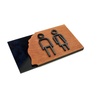 Bsign - Restroom Toilet Sign - Bathroom Decor Signs - Modern Door Signage
