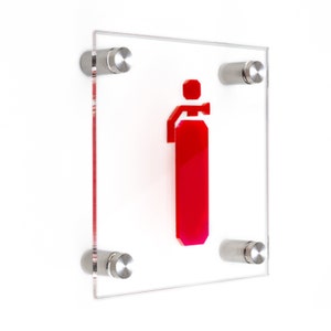 Bsign - Fire Extinguisher Sign - Fire Safety Signage - Red Extinguisher Plate